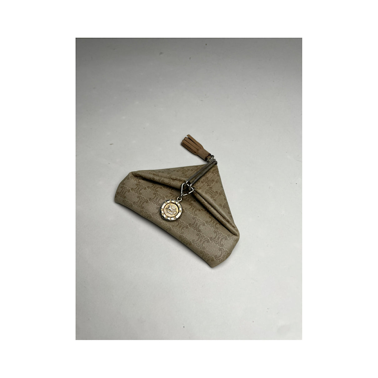 Celine Triomphe Beige Leather Wallet image 3