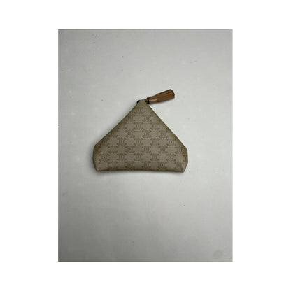 Celine Triomphe Beige Leather Wallet image 4