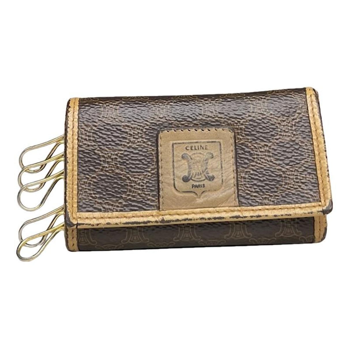 Celine Triomphe Beige Leather Wallet image 1