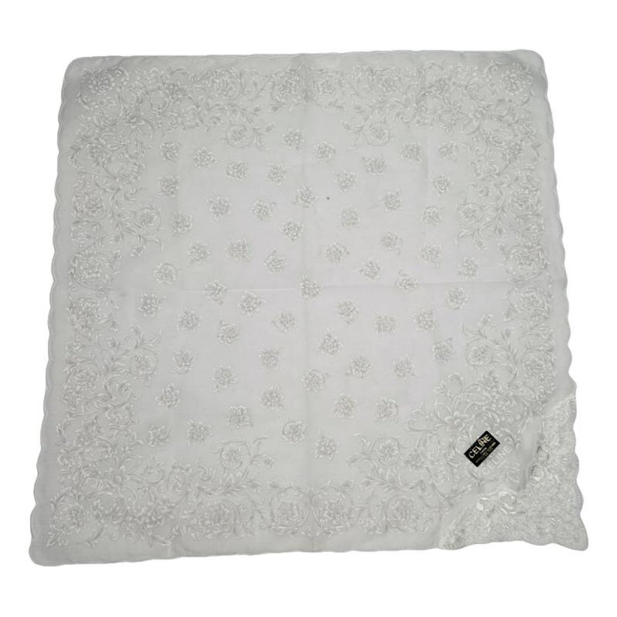 Celine White Silk Silk Handkerchief image 1