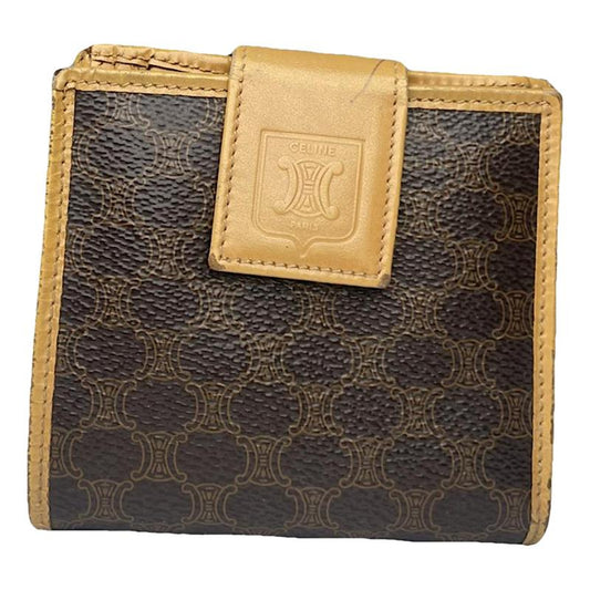 Celine Triomphe Brown Leather Wallet image 1