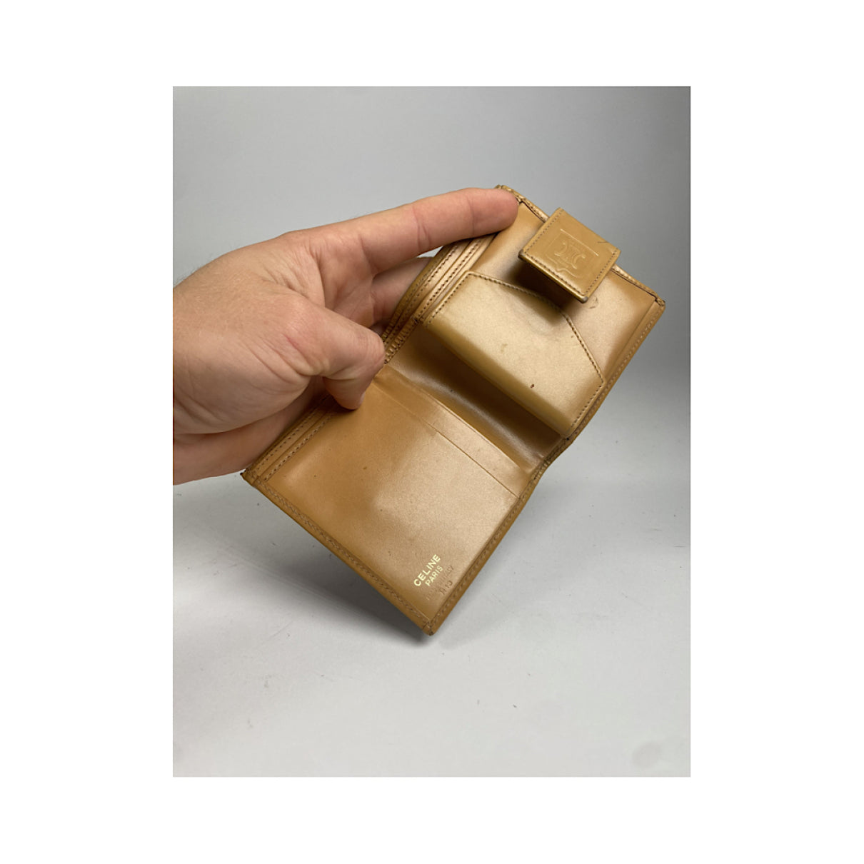 Celine Triomphe Brown Leather Wallet image 3