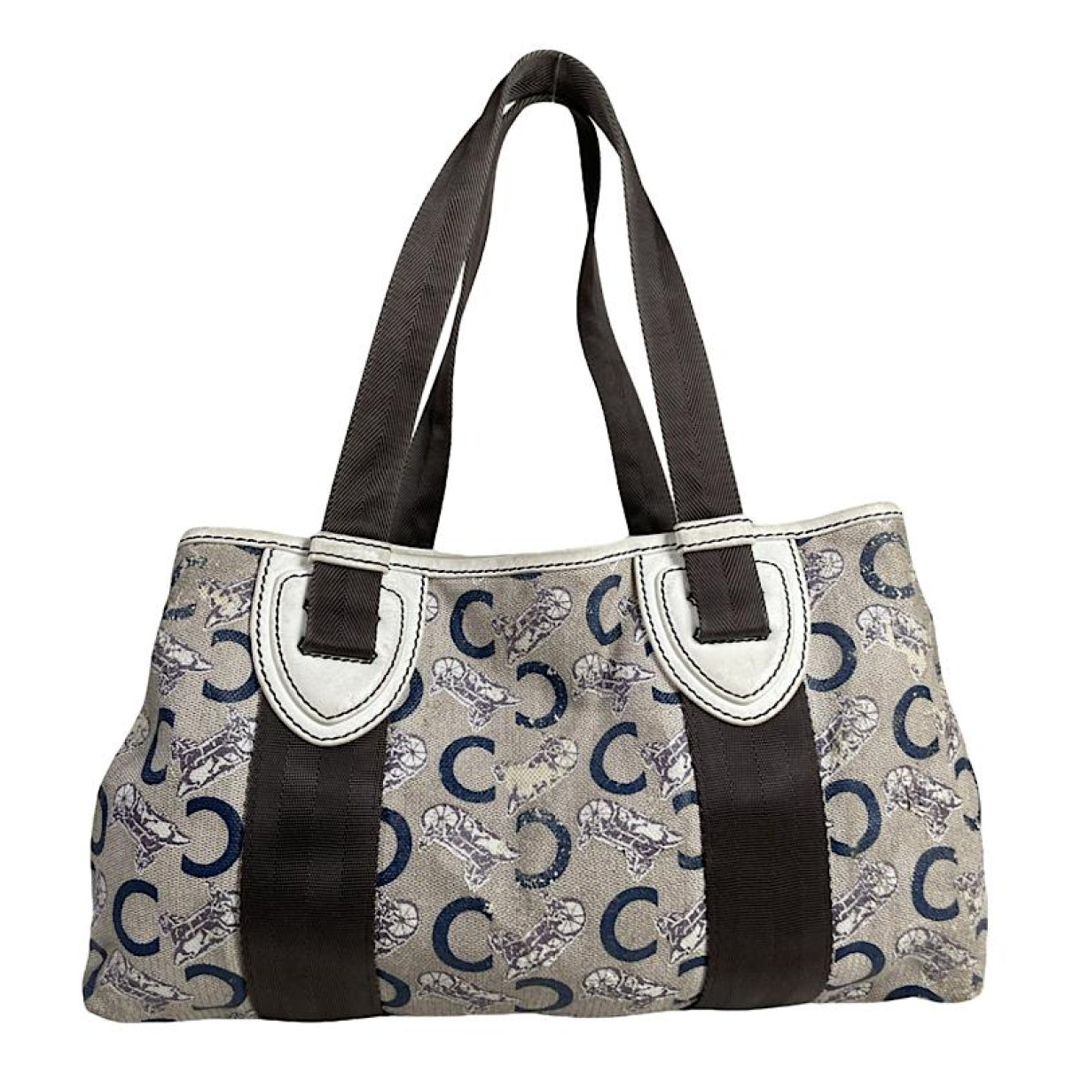 Celine Cabas White Leather Handbag image 1