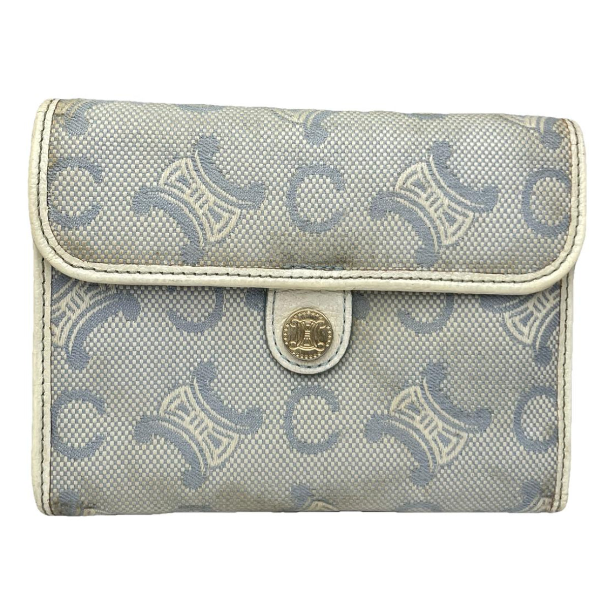 Celine Triomphe White Leather Wallet image 1