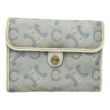 Celine Triomphe White Leather Wallet image 1