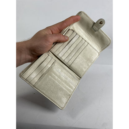 Celine Triomphe White Leather Wallet image 5