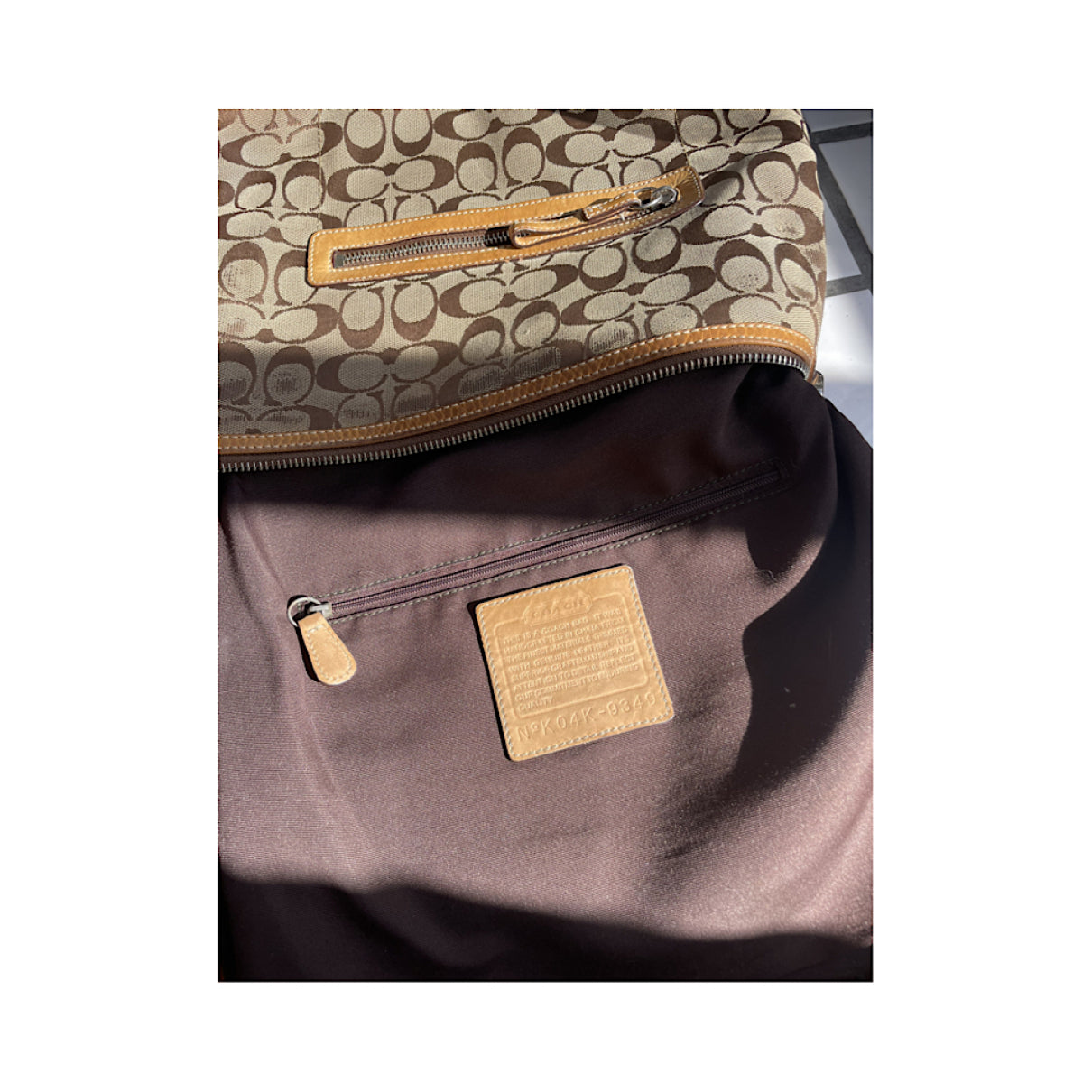 Coach Signature Sufflette Beige Cotton Handbag image 3