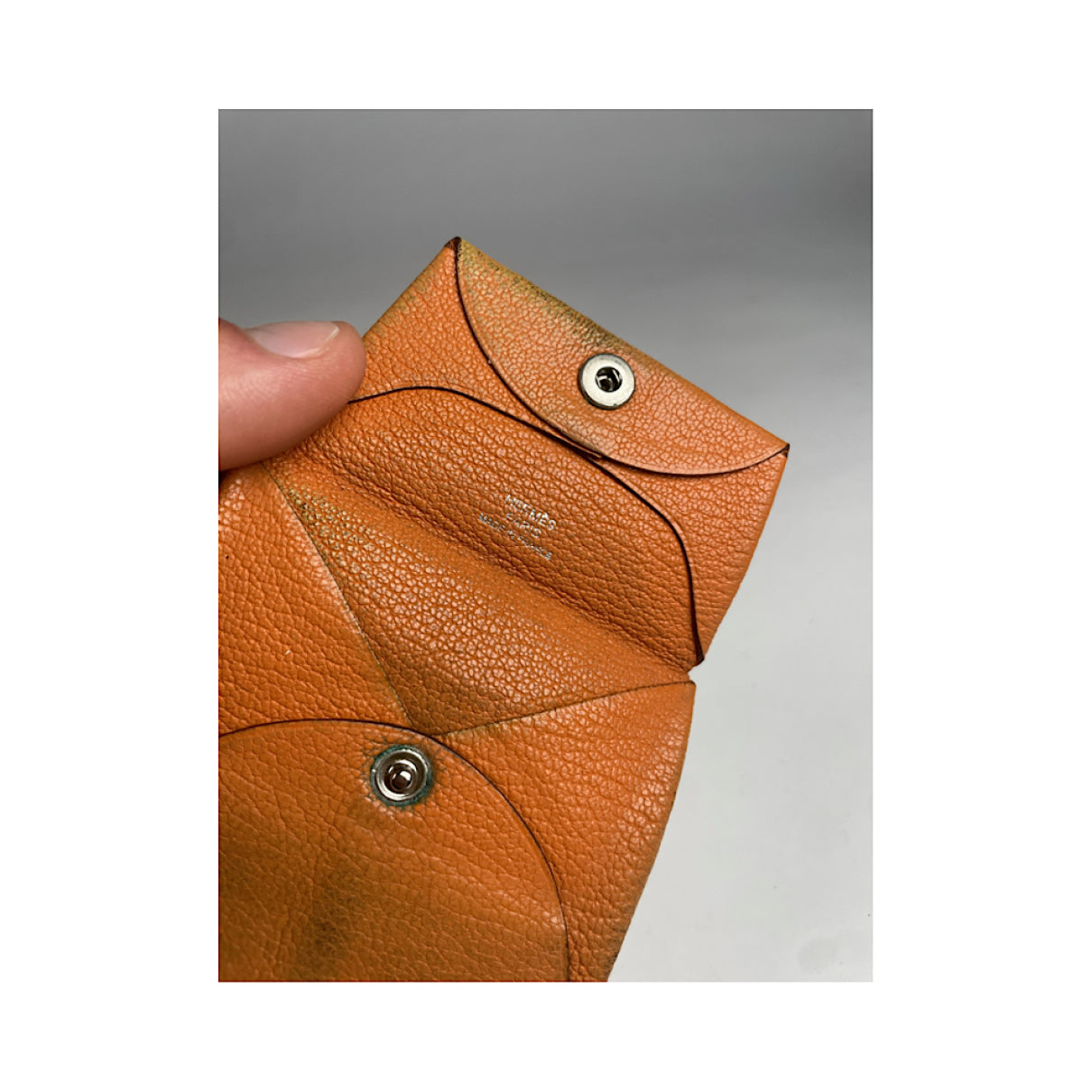 Hermès Orange Leather Purse image 4