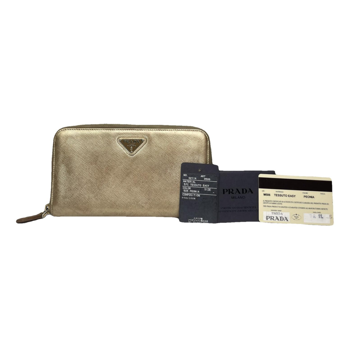 Prada Gold Leather Wallet image 1