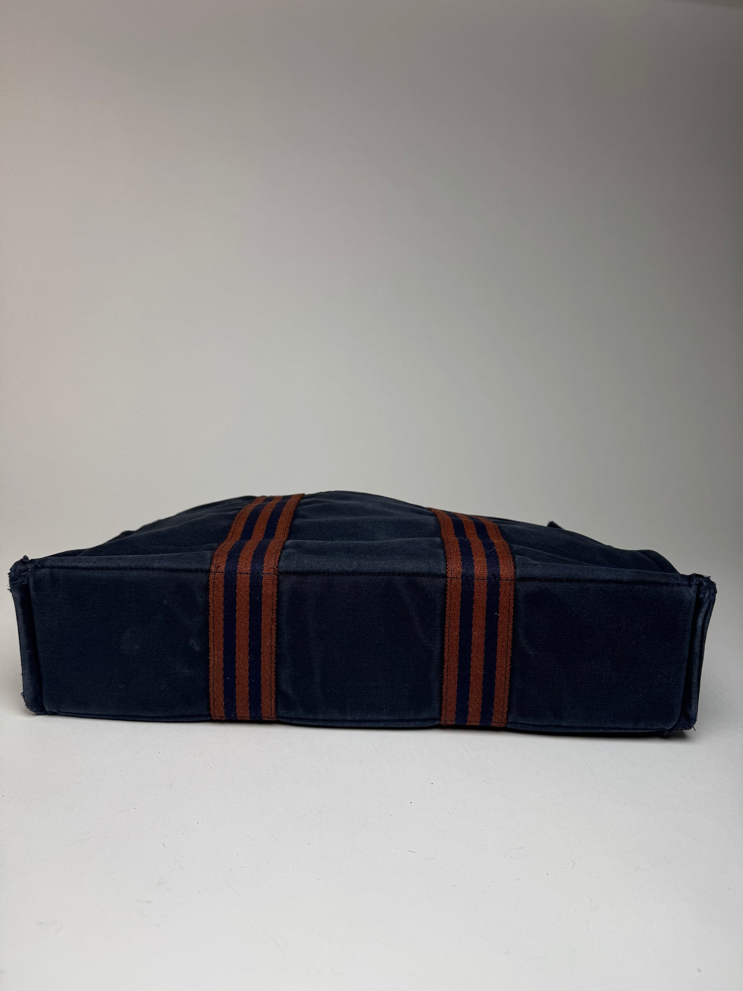 Vintage Hermes Paris Canvas Shopper Navy