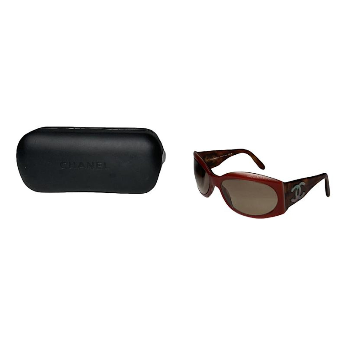 Chanel Red Plastic Sunglasses image 1