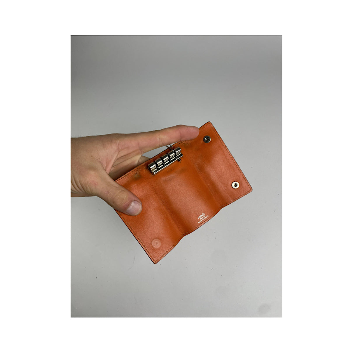 Hermès Orange Leather Purse image 3