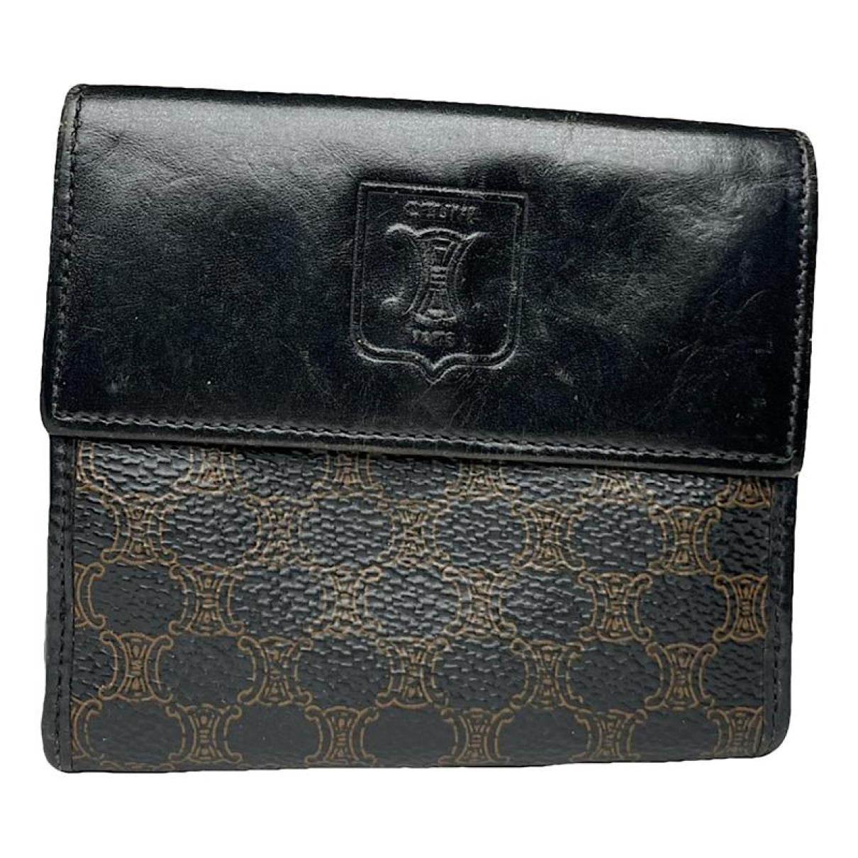 Celine Triomphe Black Leather Wallet image 1