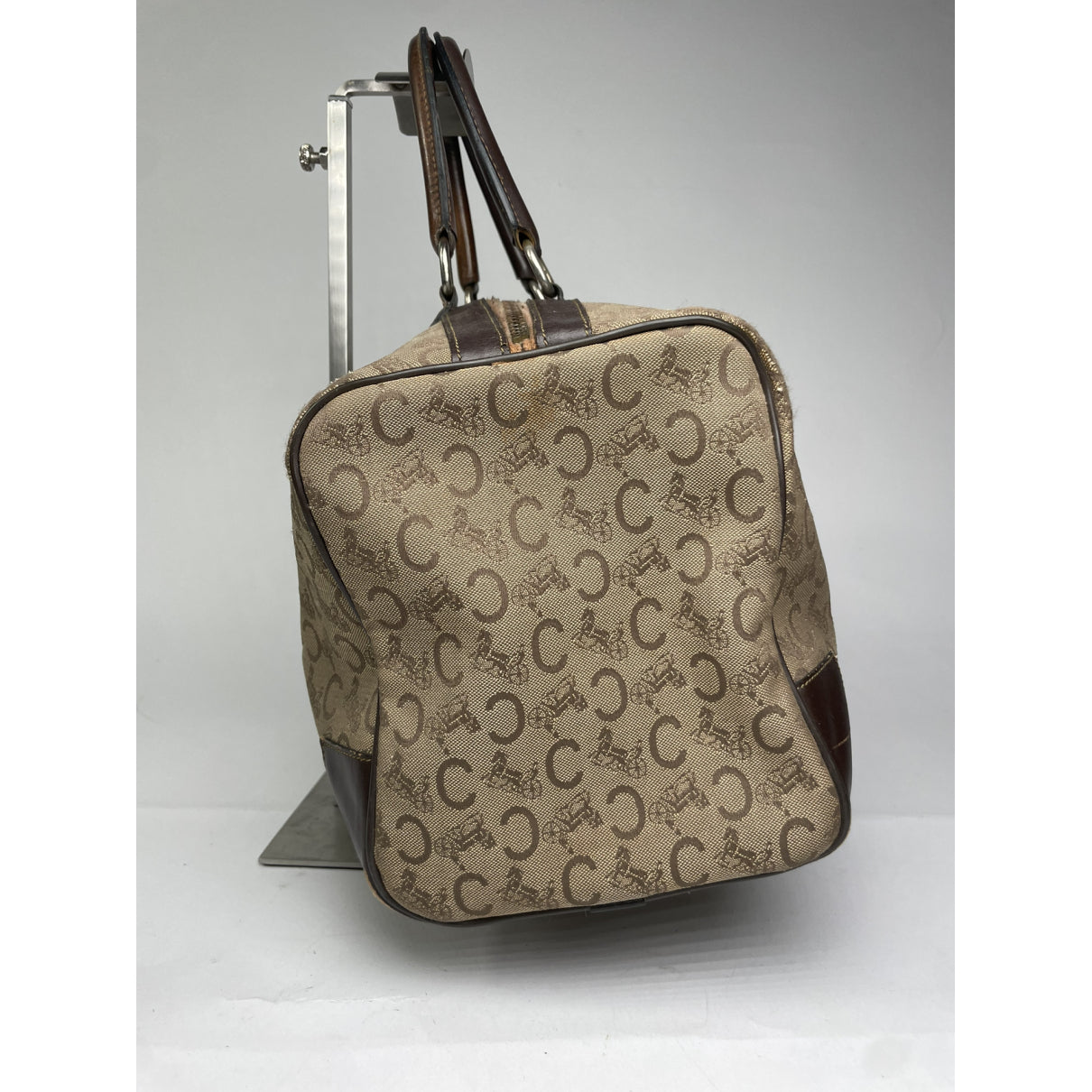 Celine Triomphe Vintage Brown Leather Travel Bag image 3