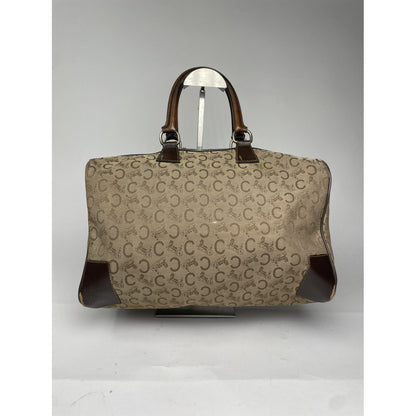 Celine Triomphe Vintage Brown Leather Travel Bag image 5