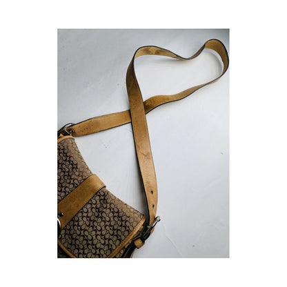 Coach Signature Sufflette Beige Cotton Handbag image 2