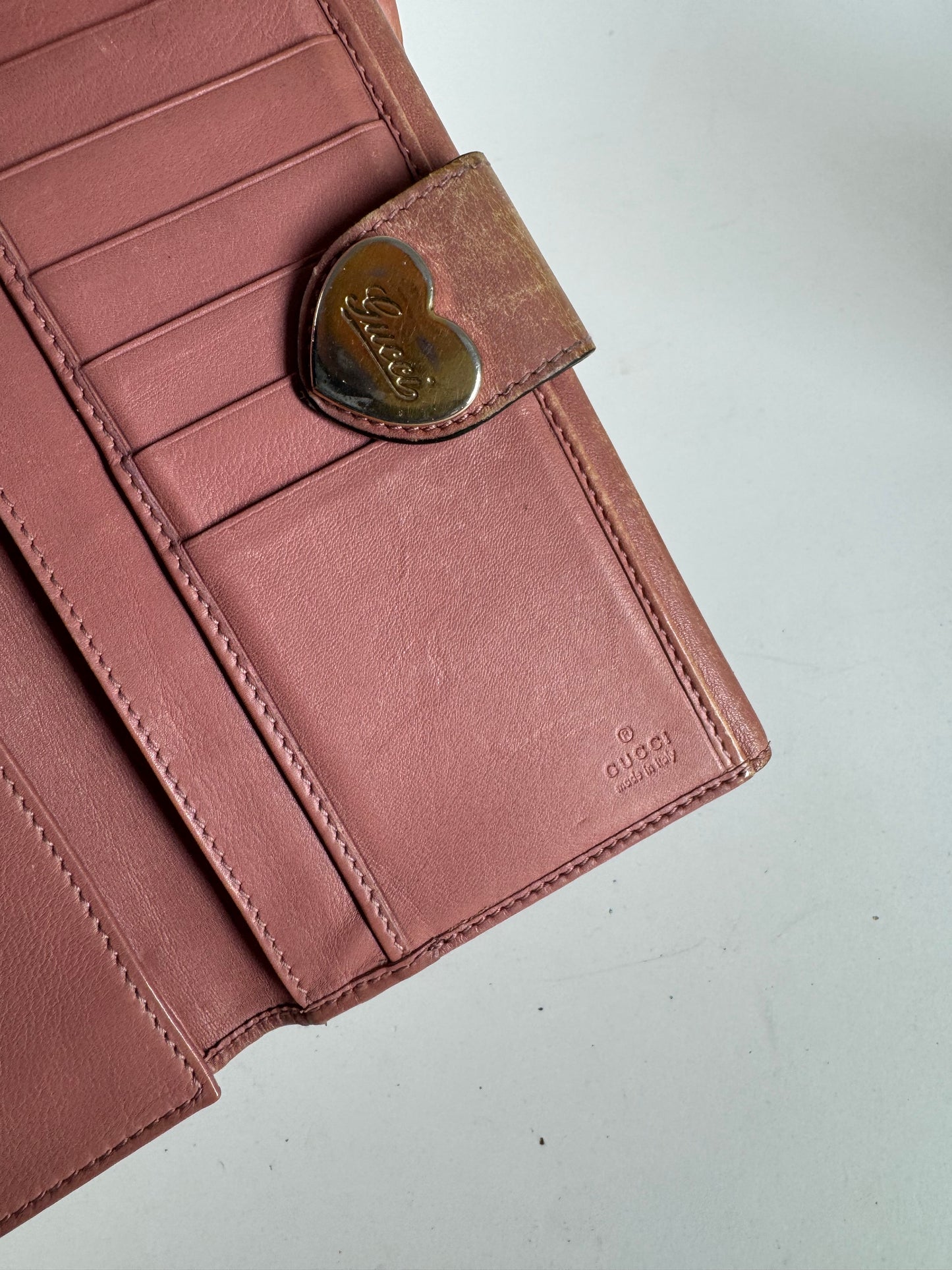 Vintage Gucci Monogram Wallet beige pink