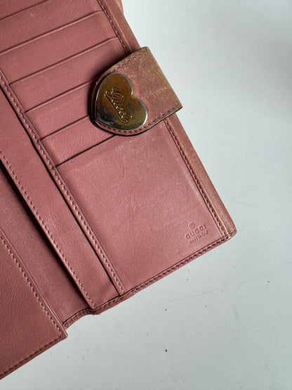 Vintage Gucci Monogram Wallet beige pink