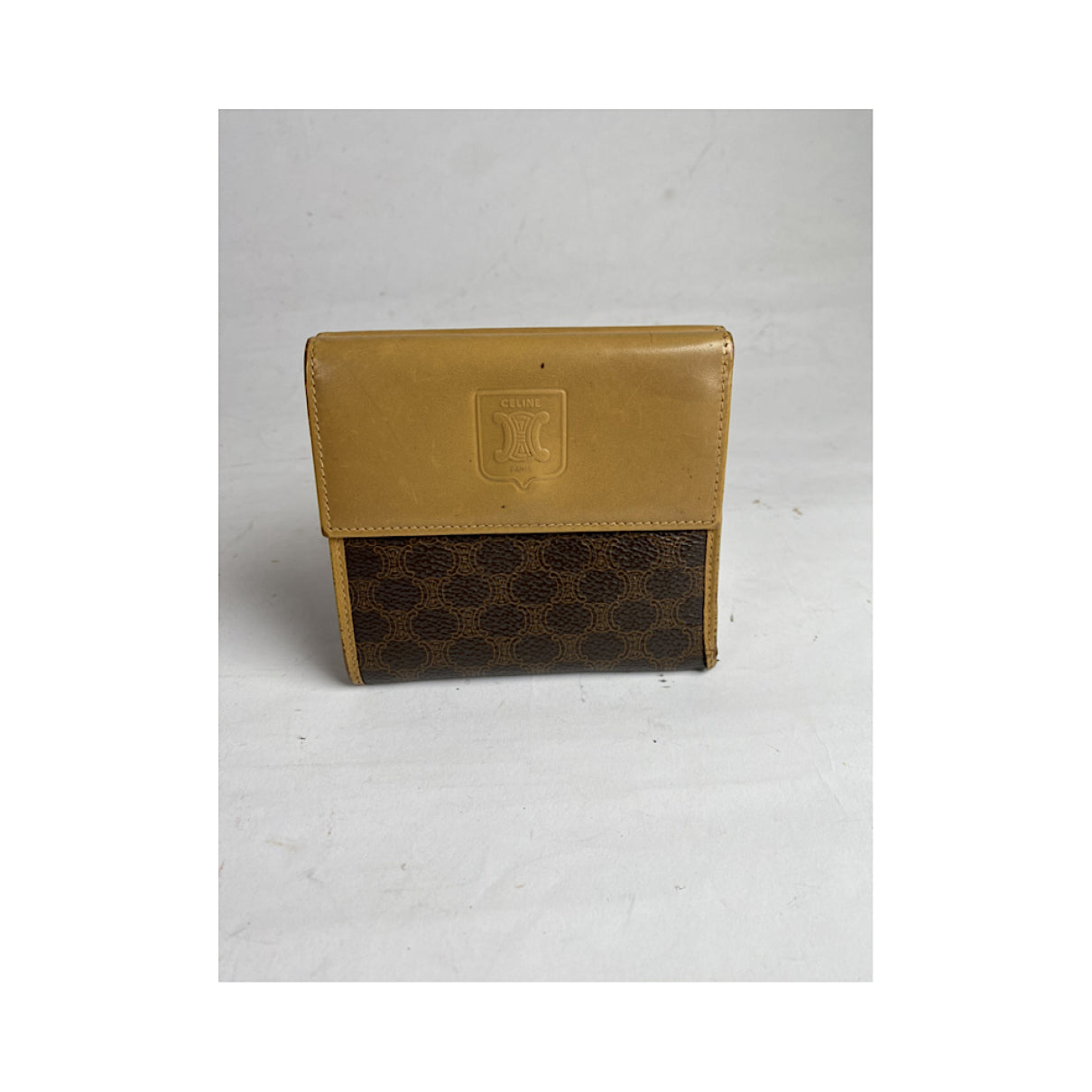 Celine Triomphe Brown Leather Wallet image 2