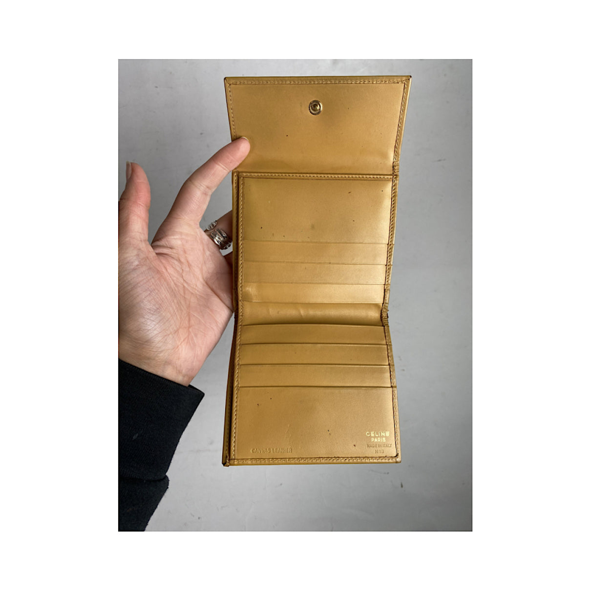 Celine Triomphe Brown Leather Wallet image 4