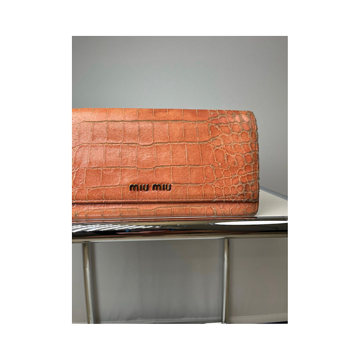Miu Miu Orange Leather Wallet image 3
