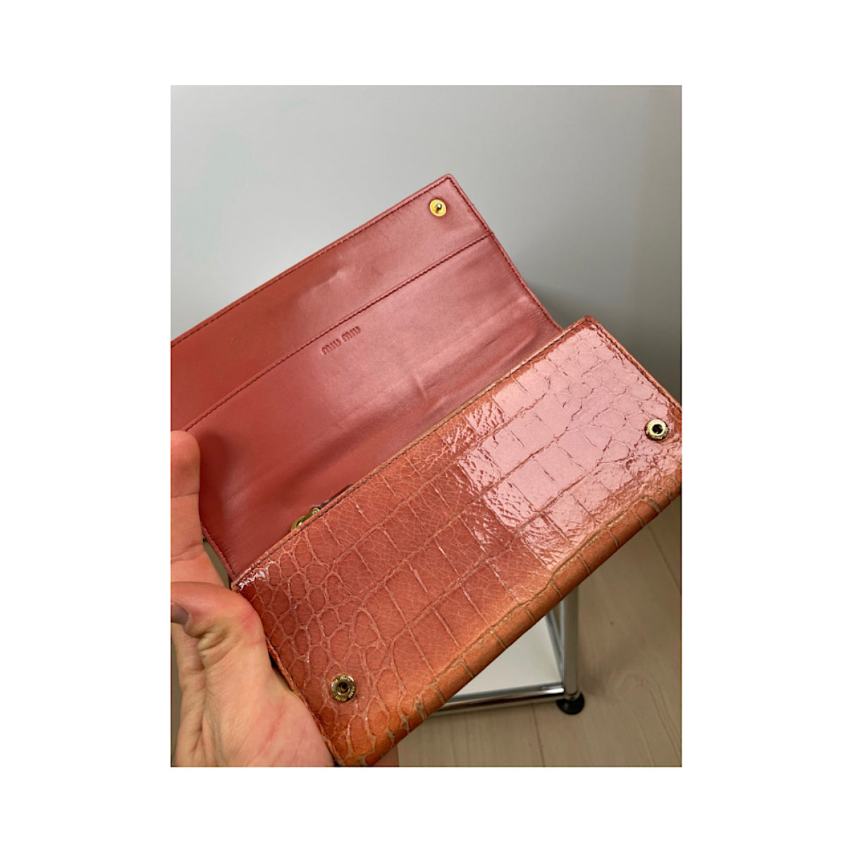 Miu Miu Orange Leather Wallet image 5