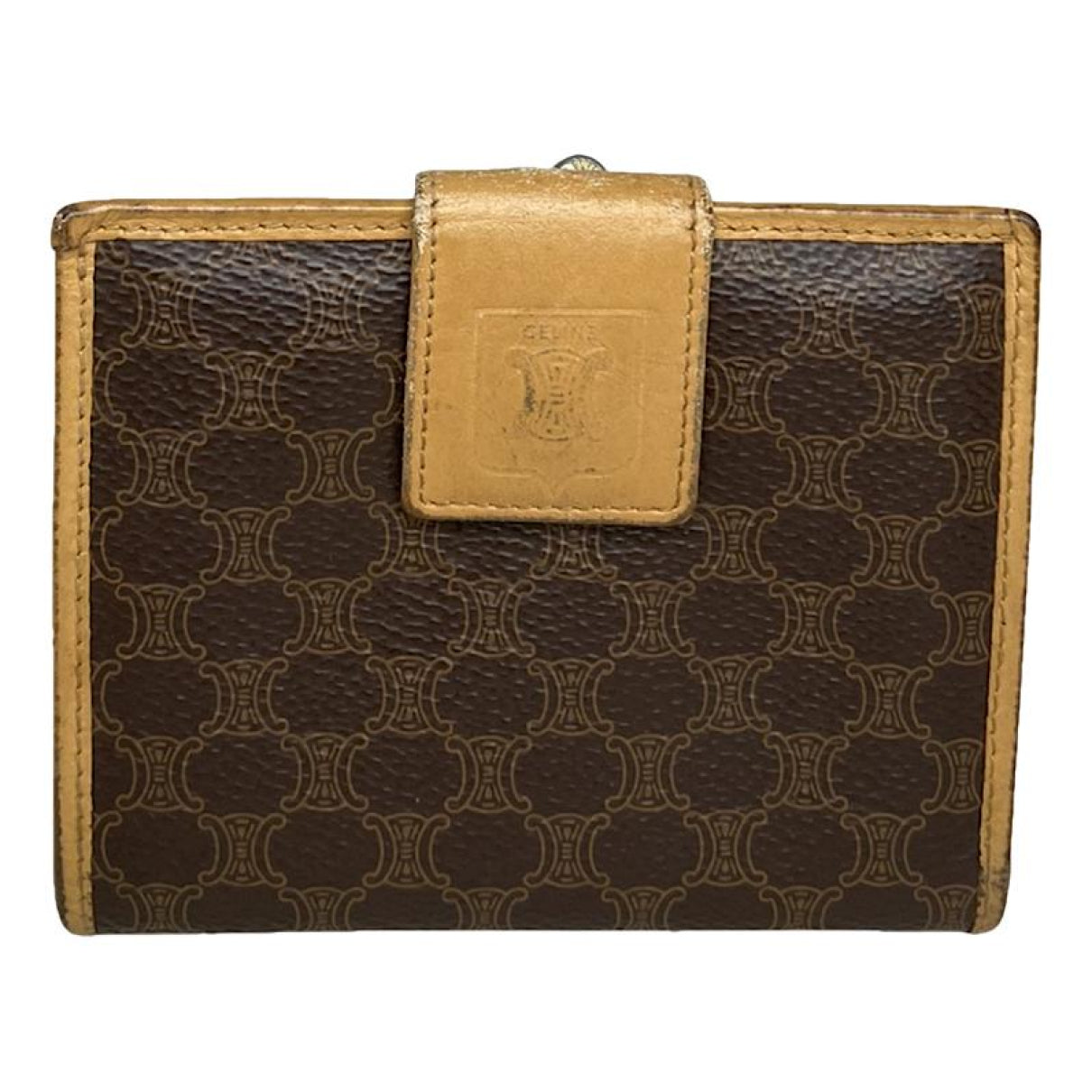 Celine Triomphe Vintage Brown Leather Wallet image 1