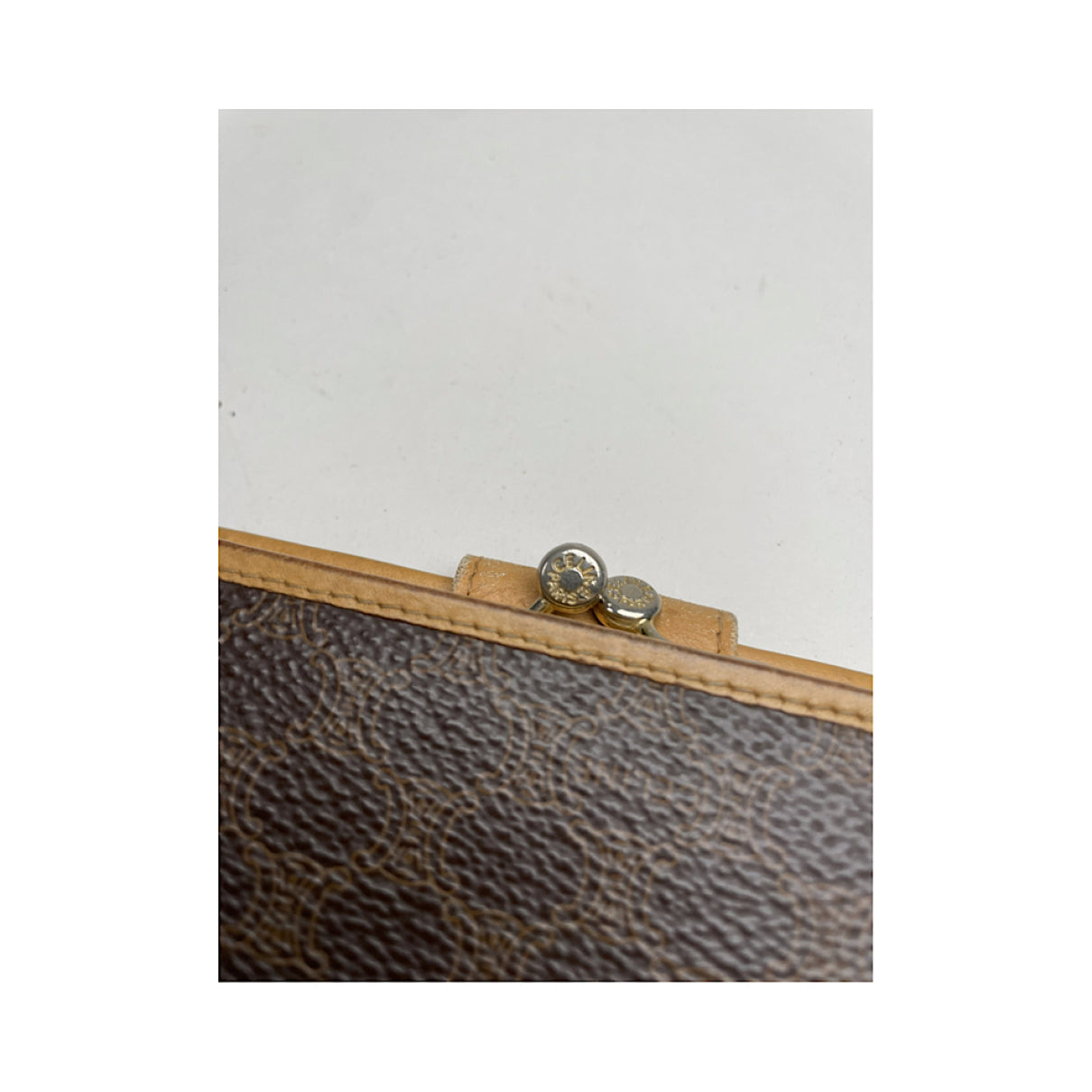 Celine Triomphe Vintage Brown Leather Wallet image 5