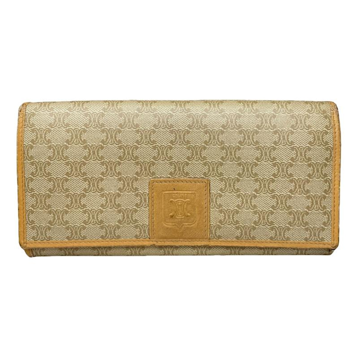 Celine Triomphe Beige Leather Wallet image 1