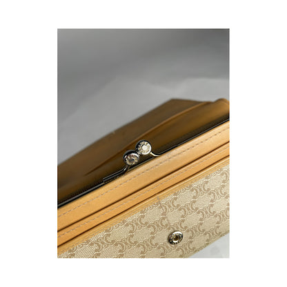 Celine Triomphe Beige Leather Wallet image 4
