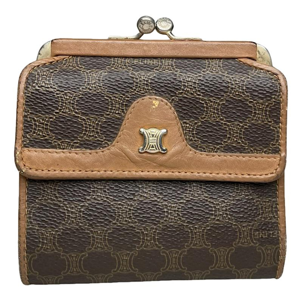 Celine Triomphe Brown Leather Wallet image 1