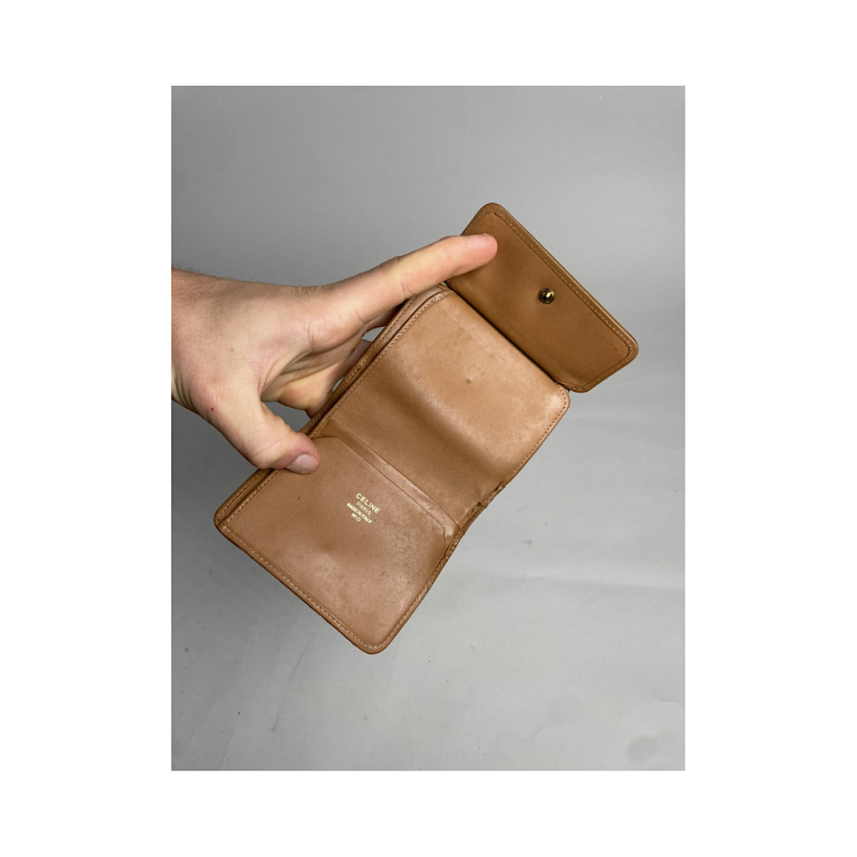 Celine Triomphe Brown Leather Wallet image 4