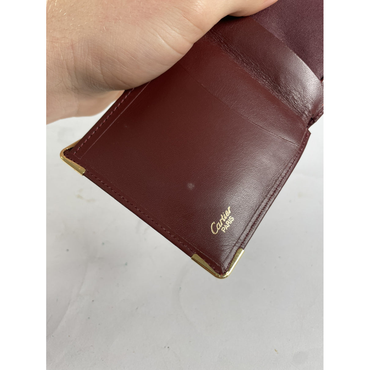 Cartier Burgundy Patent Leather Purse image 5