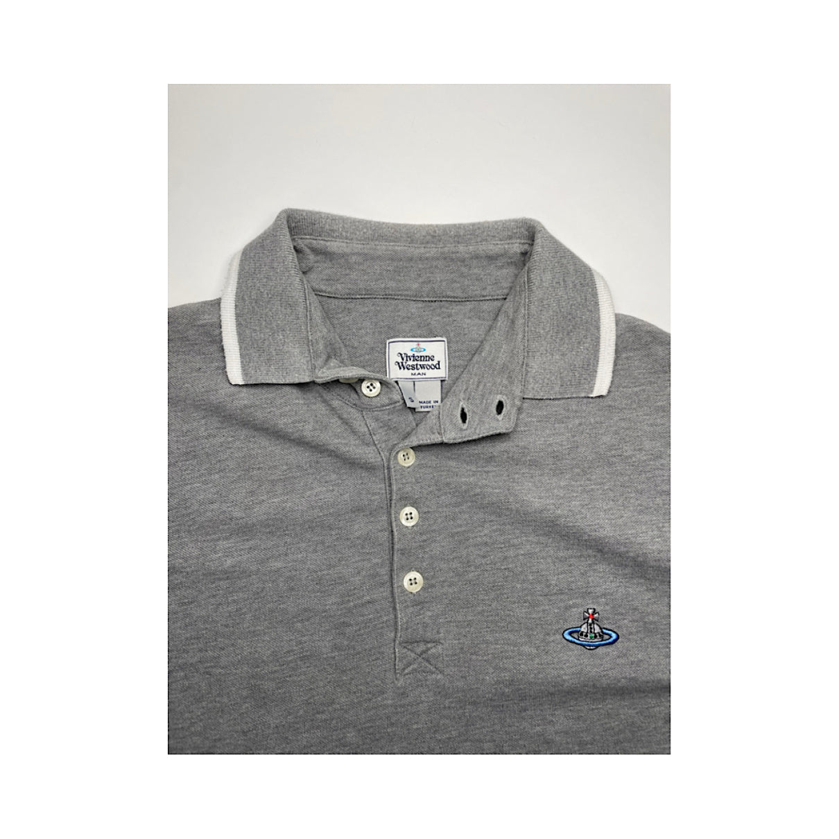 Vivienne Westwood Grey Cotton Polo Shirt image 2