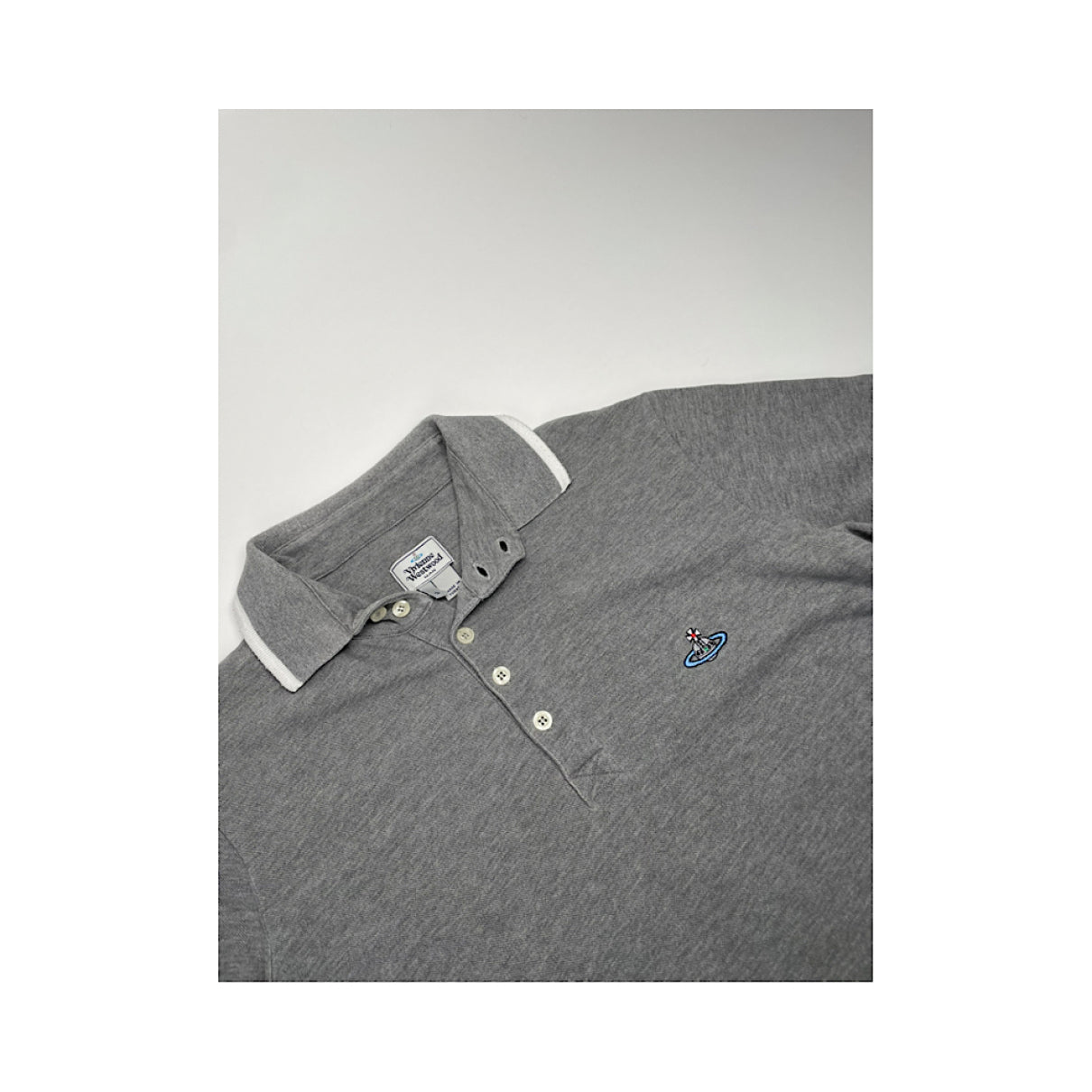 Vivienne Westwood Grey Cotton Polo Shirt image 3