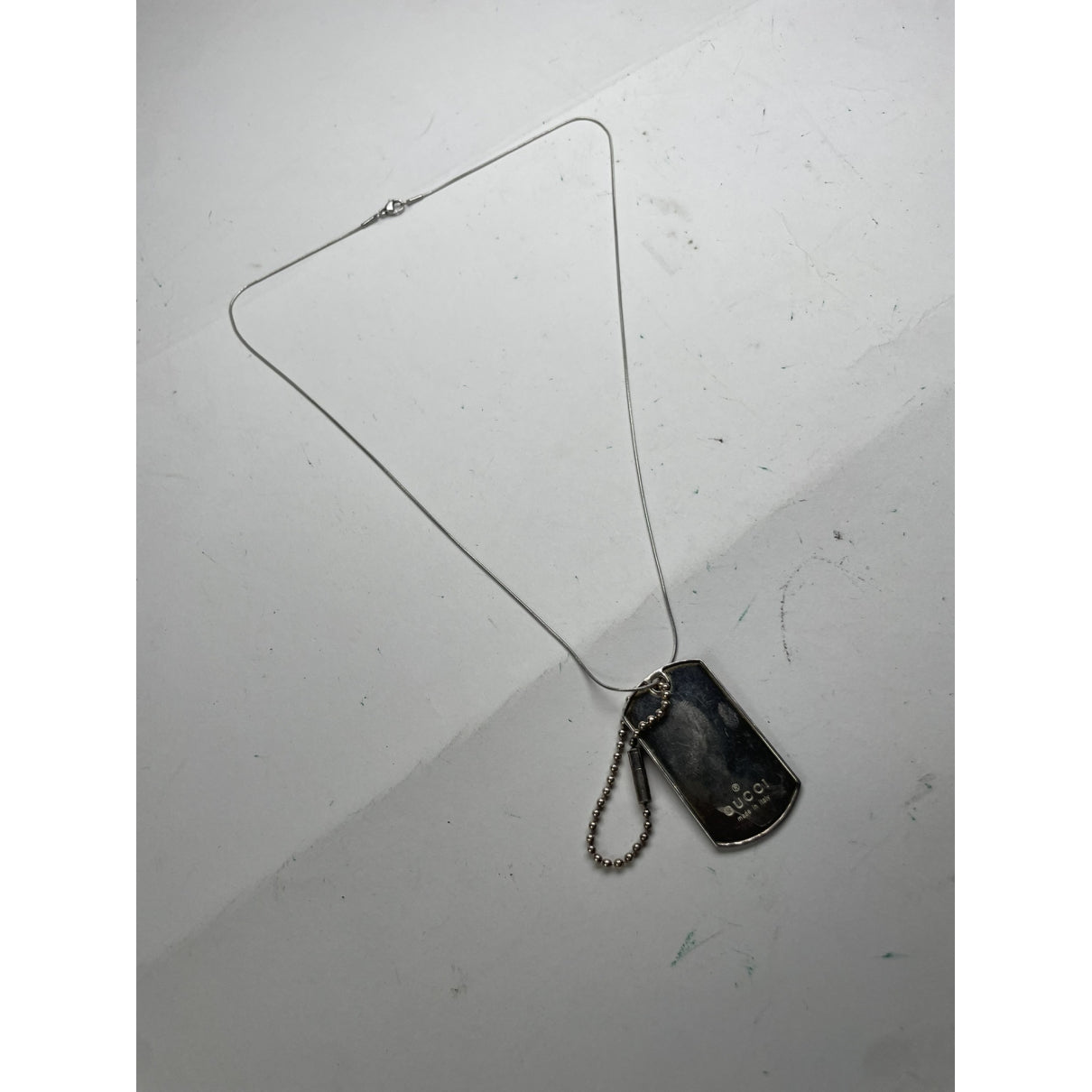 Gucci Dog Tag Silver Silver Necklace image 4
