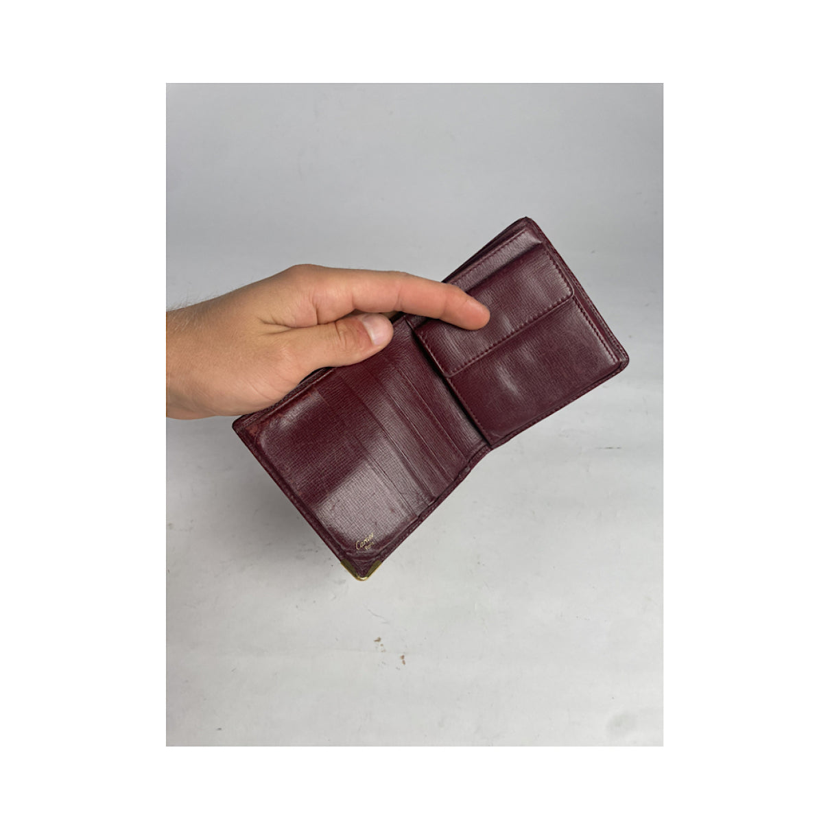 Cartier Burgundy Leather Purse image 4