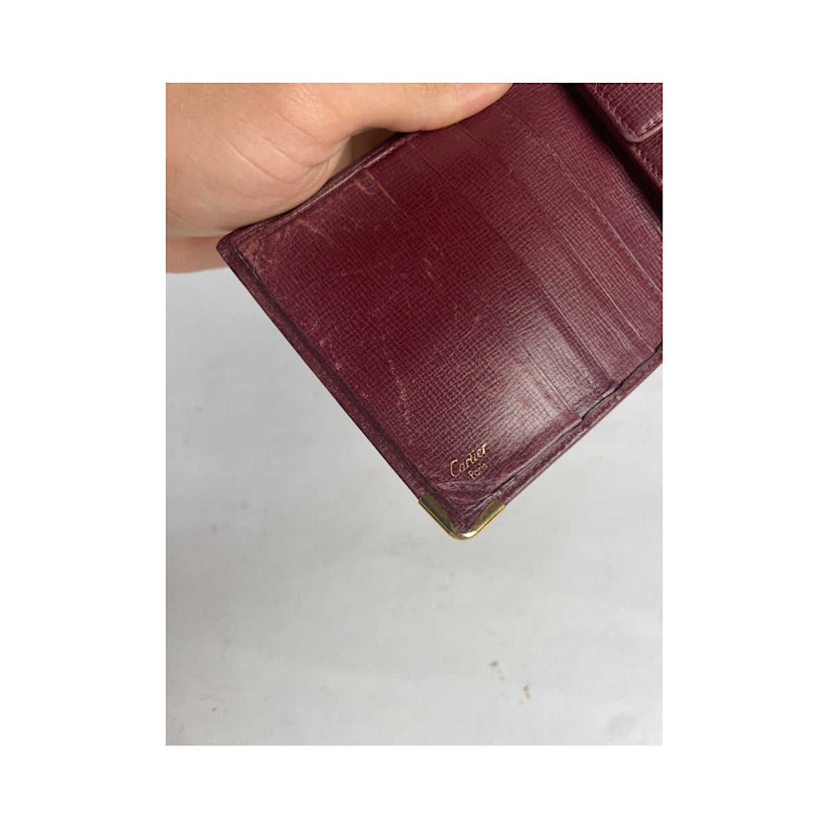 Cartier Burgundy Leather Purse image 5