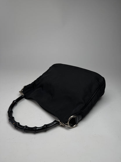 Vintage Gucci Bamboo Top Handle Bag Black
