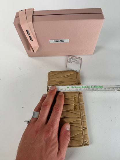 Vintage Miu Miu Metallasse Leather Wallet Caramel