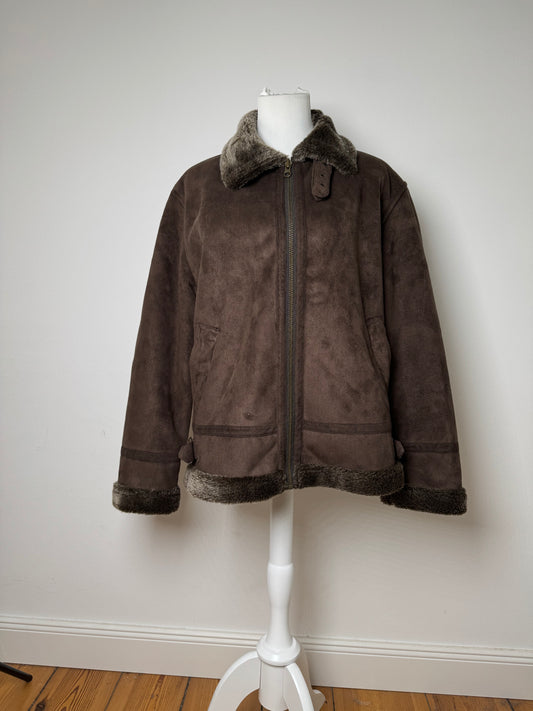 Vintage Kansai Yamamoto Leather Fur Jacket 40/L Unisex Brown