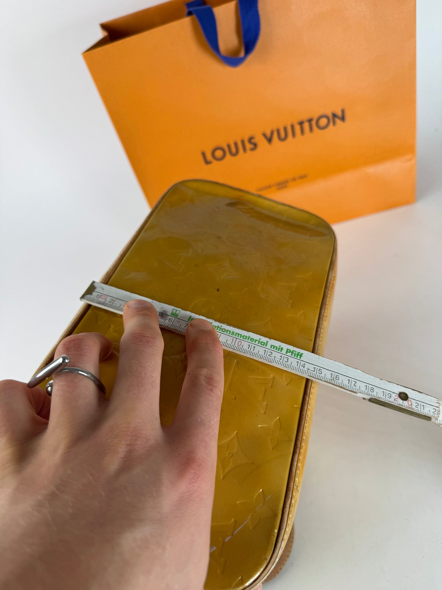 Vintage Louis Vuitton Vernis Leather Bag Yellow