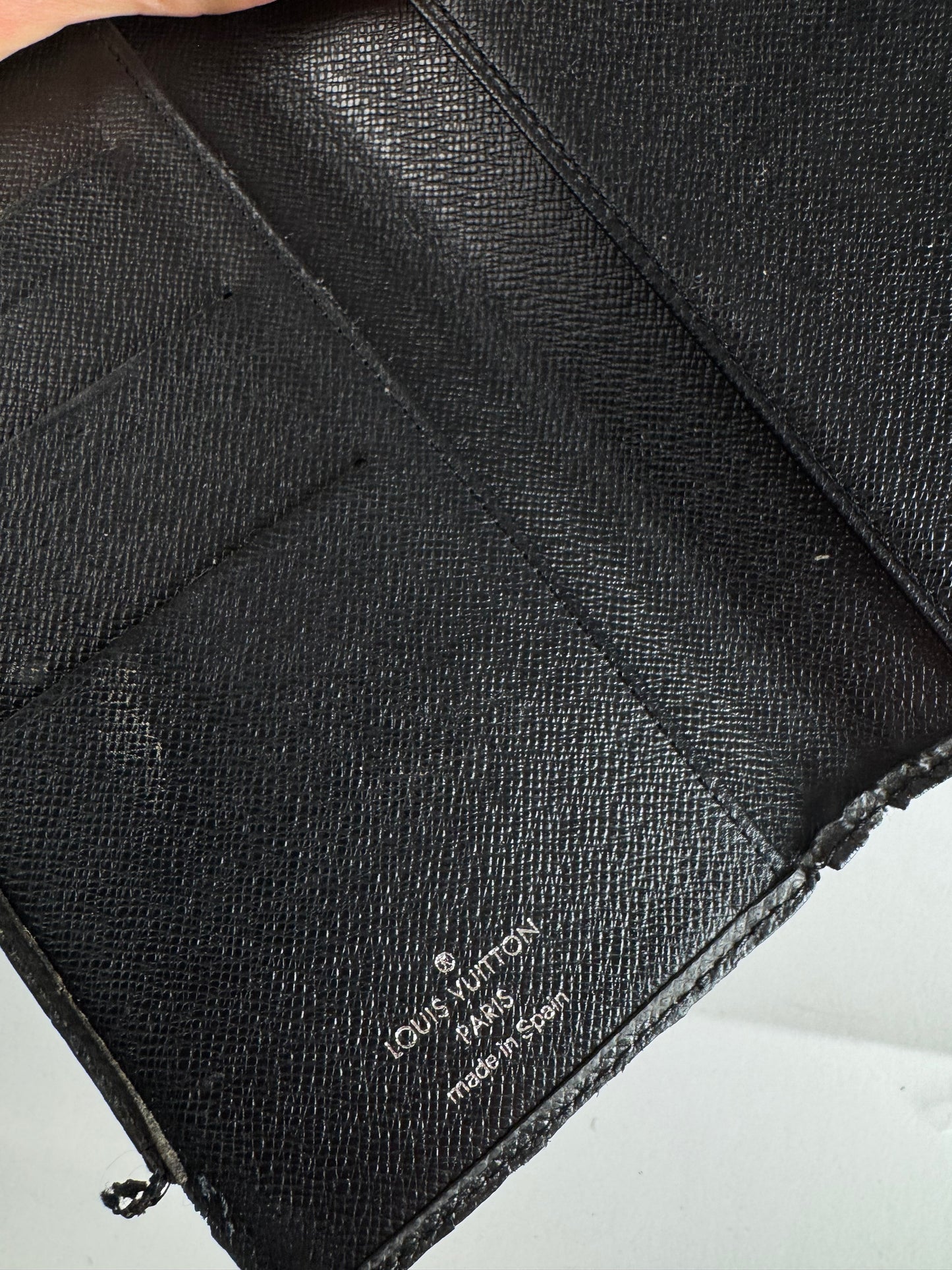 Vintage Louis Vuitton Taiga Leather Card Holder / ID Holder Black