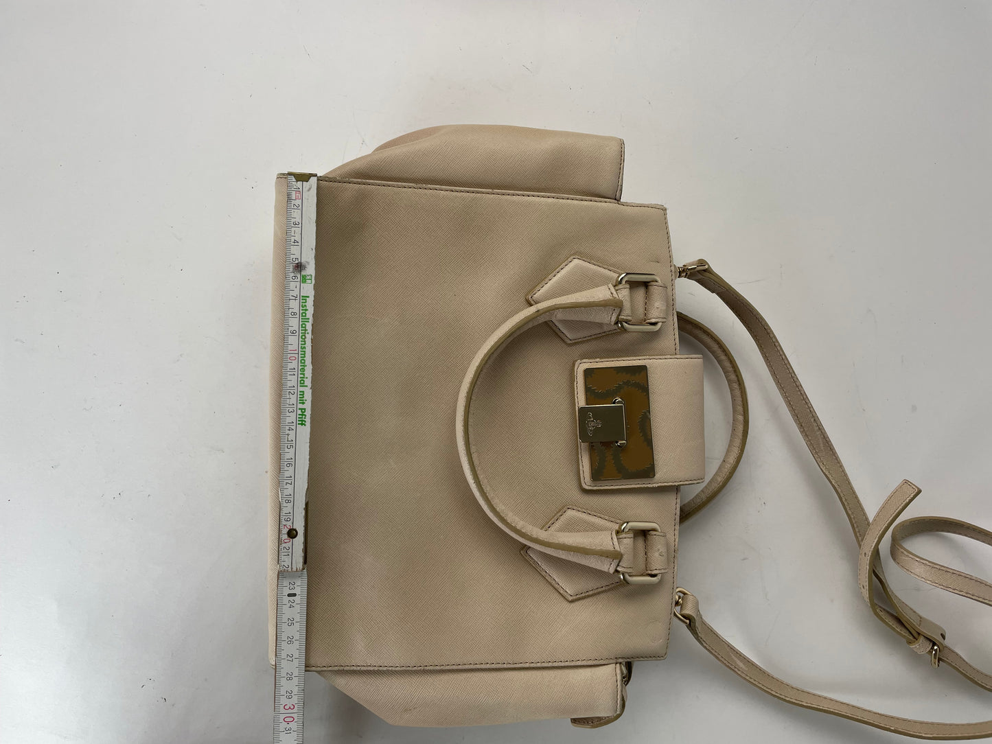 Vintage Vivienne Westwood 2Way Opio Safiano Leather Bag Beige