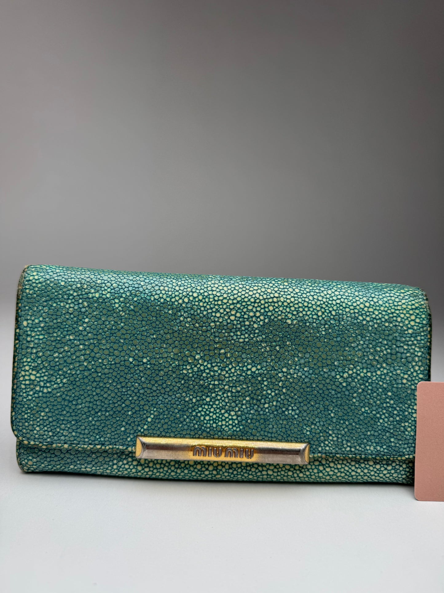 Vintage Miu Miu Leather Wallet Turquoise