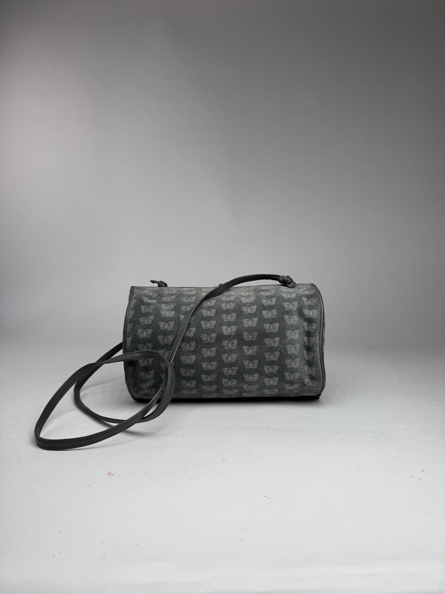 Vintage Bottega Veneta Suede Monogram Bag Grey
