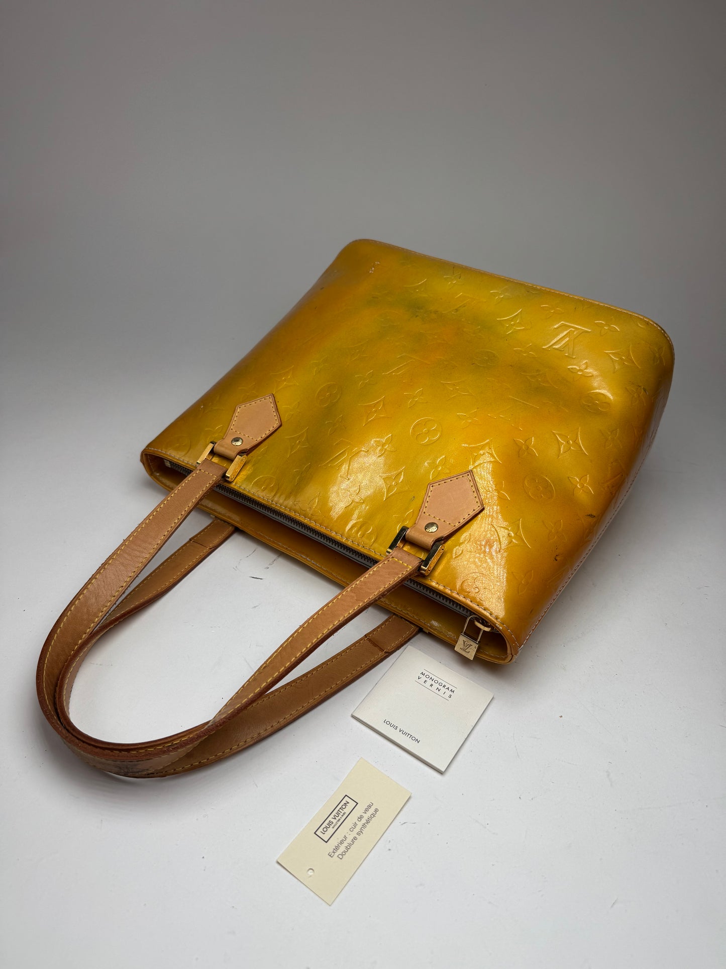 Vintage Louis Vuitton Vernis Leather Bag Yellow
