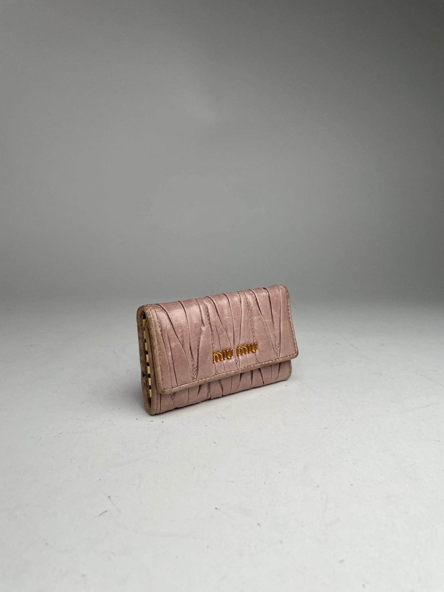 Vintage Miu Miu Metallasse leather Key Holder Rose