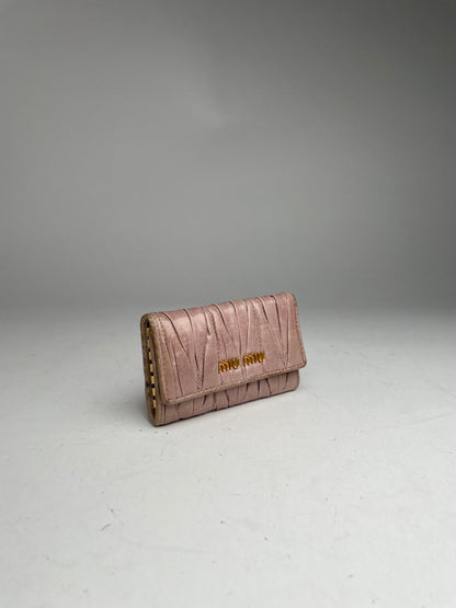 Vintage Miu Miu Metallasse leather Key Holder Rose
