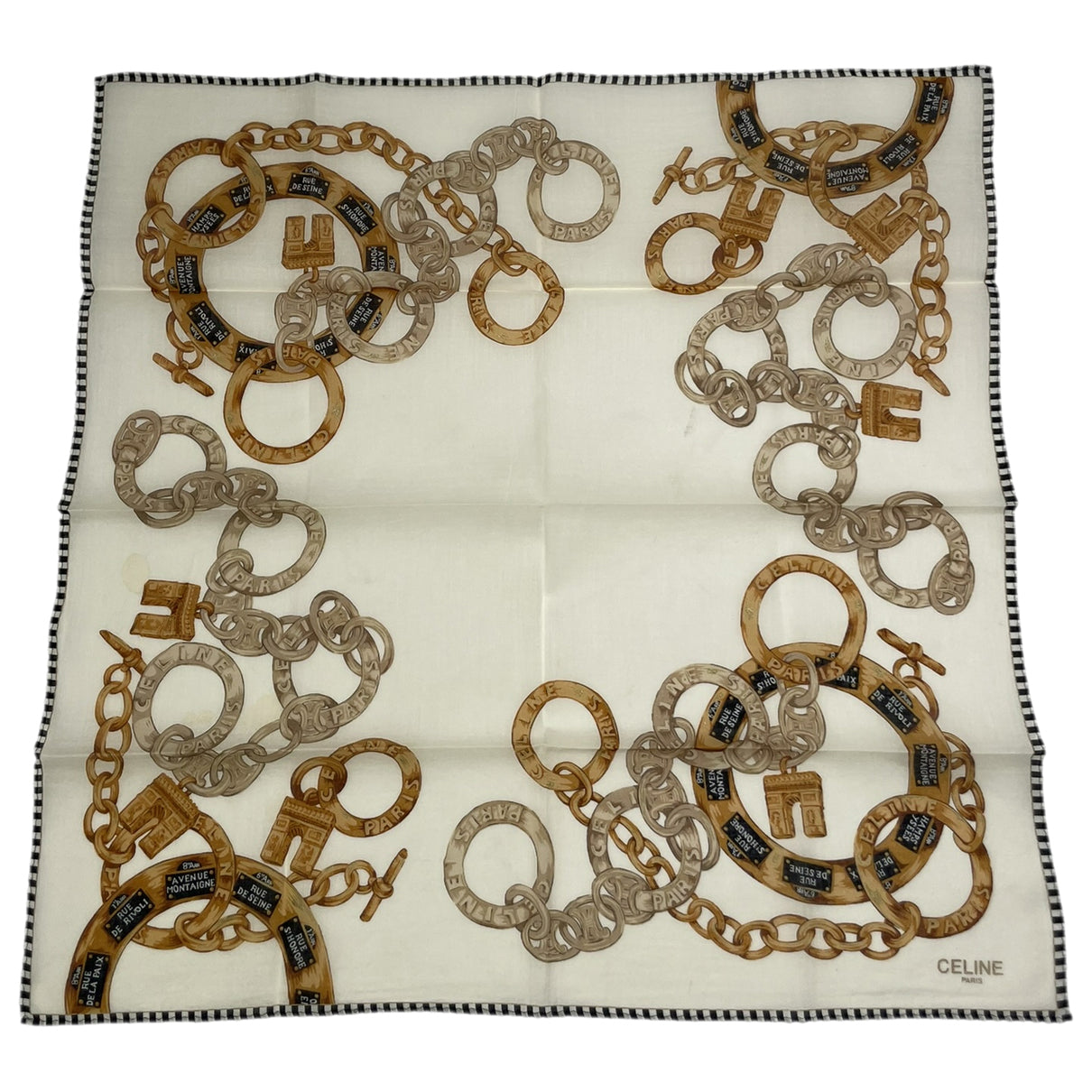 Celine Beige Silk Scarf image 1